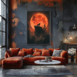 Howling Wolf Poster met Bloedmaan & Donker Woud