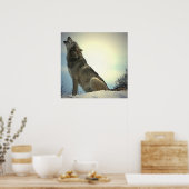 Howling Wolf Poster Print (Keuken)