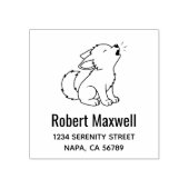 Howling Wolf Pup Address Rubberstempel (Afrduk)
