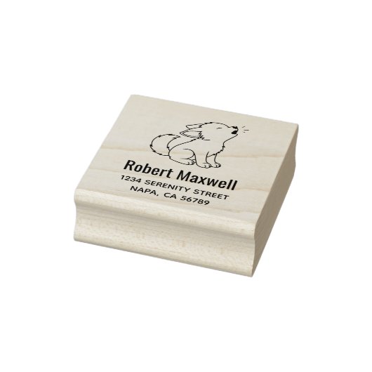 Howling Wolf Pup Address Rubberstempel (Stempel)