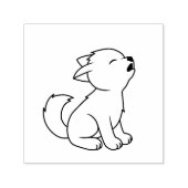 Howling Wolf Pup Color Me Zelfinktende Stempel (Design)