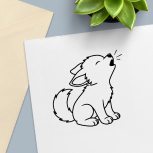 Howling Wolf Pup Color Me Zelfinktende Stempel