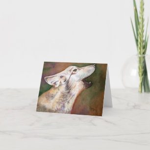 Howling Wolf Pup Note Card Kaart