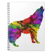 howling wolf rainbow notitieboek (Voorkant)