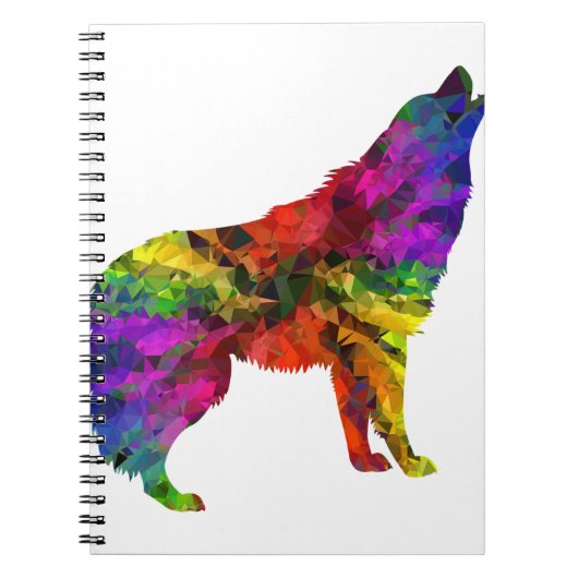 howling wolf rainbow notitieboek (Voorkant)