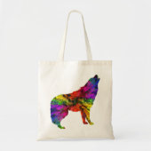 howling wolf rainbow tote bag (Voorkant)