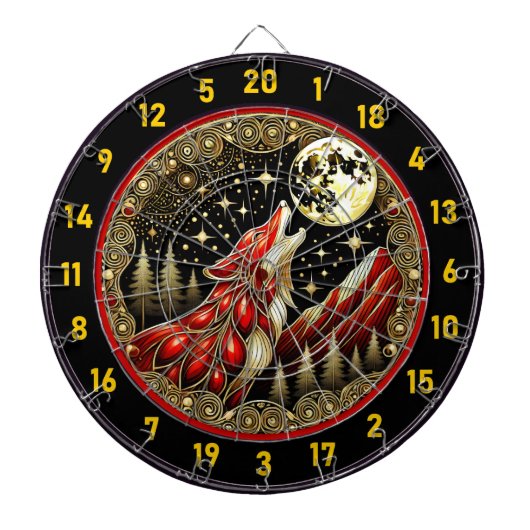 Howling Wolf roept naar het wild Dartbord (Voorkant)