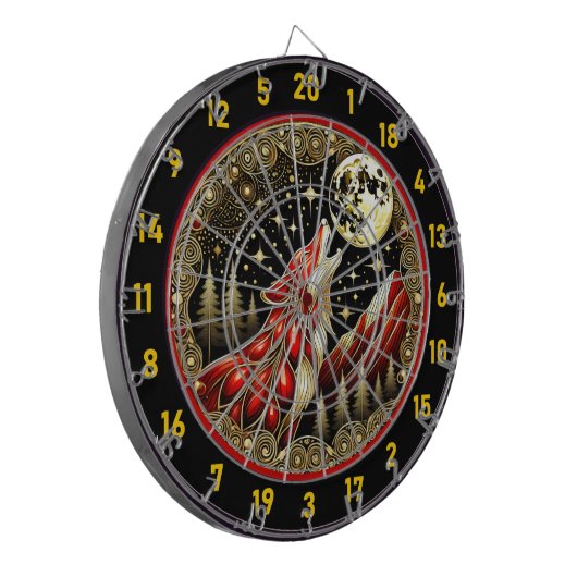 Howling Wolf roept naar het wild Dartbord (Voorkant Links)