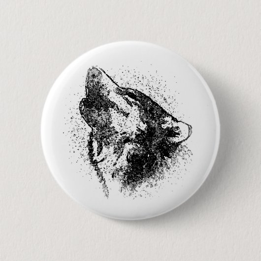 Howling Wolf Ronde Button 5,7 Cm (Voorkant)