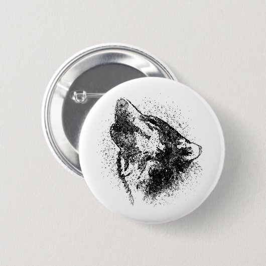 Howling Wolf Ronde Button 5,7 Cm (Voorkant /achterkant)