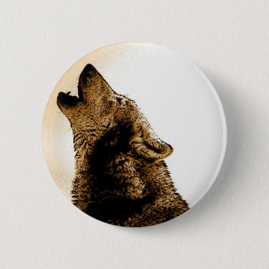 Howling Wolf Ronde Button 5,7 Cm (Voorkant)