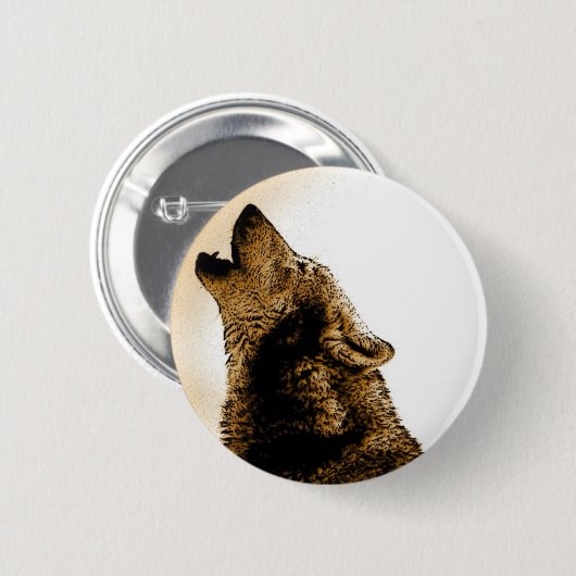 Howling Wolf Ronde Button 5,7 Cm (Voorkant /achterkant)