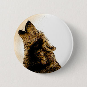 Howling Wolf Ronde Button 5,7 Cm