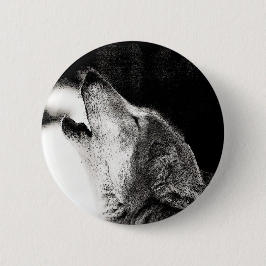 Howling Wolf Ronde Button 5,7 Cm (Voorkant)