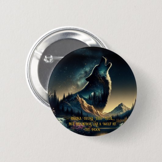 Howling Wolf Ronde Button 5,7 Cm (Voorkant /achterkant)