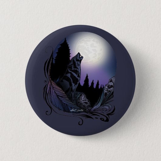 Howling Wolf Ronde Button 5,7 Cm (Voorkant)