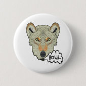 Howling Wolf Ronde Button 5,7 Cm (Voorkant)
