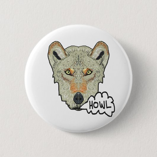 Howling Wolf Ronde Button 5,7 Cm (Voorkant)