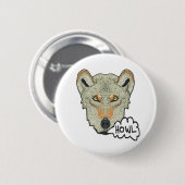 Howling Wolf Ronde Button 5,7 Cm (Voorkant /achterkant)