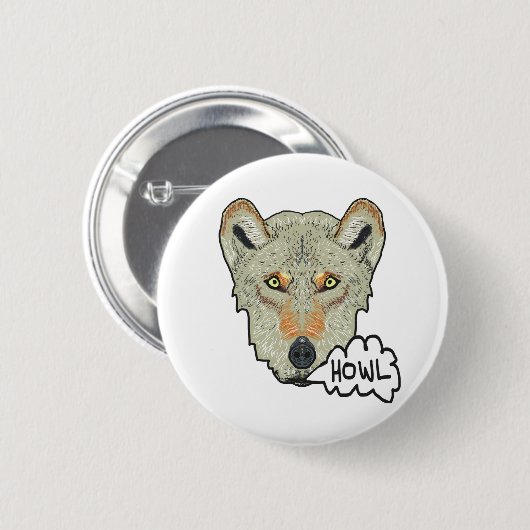 Howling Wolf Ronde Button 5,7 Cm (Voorkant /achterkant)