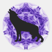 Howling Wolf Ronde Sticker (Voorkant)