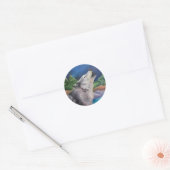 Howling Wolf Ronde Sticker (Envelop)