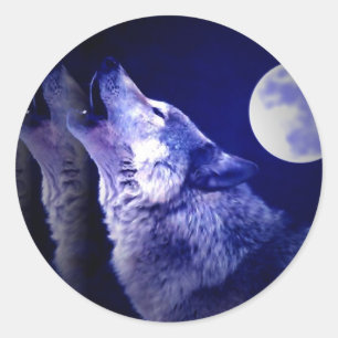 Howling Wolf Ronde Sticker
