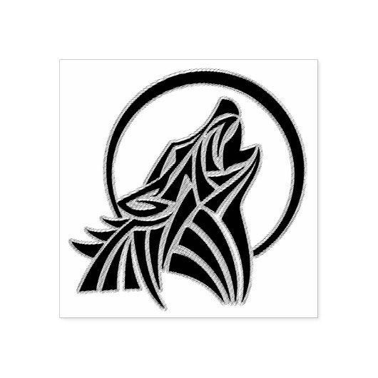 Howling Wolf Rubberstempel (Afrduk)