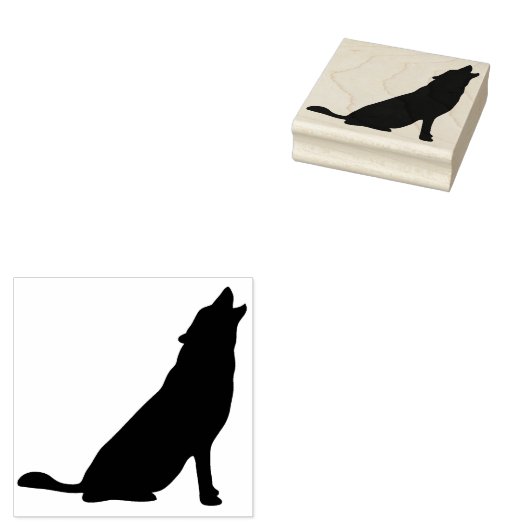 Howling Wolf Rubberstempel (Gestempeld)