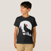 Howling Wolf Santa Hat met Kerstmis Pajama Cool Mo T-shirt (Voorkant volledig)