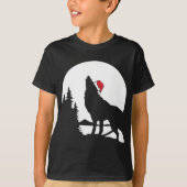Howling Wolf Santa Hat met Kerstmis Pajama Cool Mo T-shirt (Voorkant)
