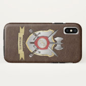 Howling Wolf Sigil Battle Crest Brown Case-Mate iPhone Case (Achterkant (horizontaal))