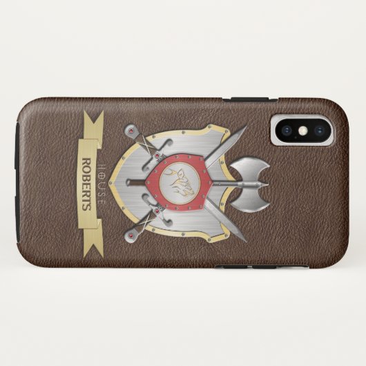 Howling Wolf Sigil Battle Crest Brown Case-Mate iPhone Case (Achterkant (horizontaal))