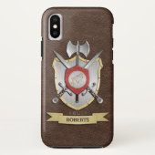 Howling Wolf Sigil Battle Crest Brown Case-Mate iPhone Case (Achterkant)