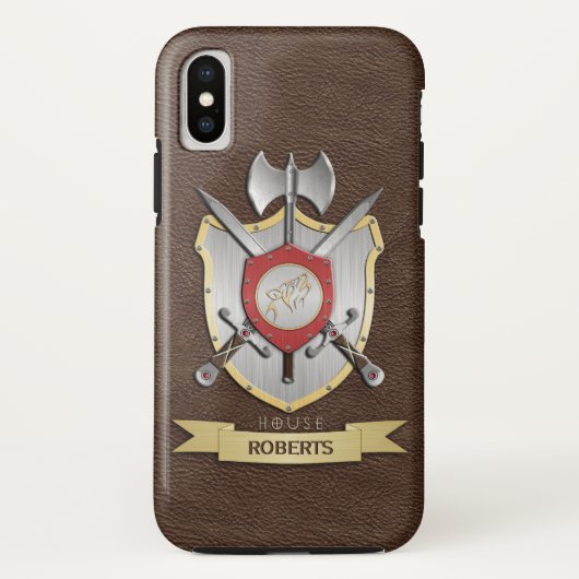 Howling Wolf Sigil Battle Crest Brown Case-Mate iPhone Case (Achterkant)