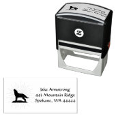 Howling Wolf Sihouette Rustic Zelfinktende Stempel (In situ)