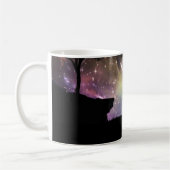 Howling Wolf Silhouette Coffee Mok (Links)