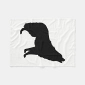 Howling Wolf Silhouette Fleece Deken (Voorkant (Horizontaal))