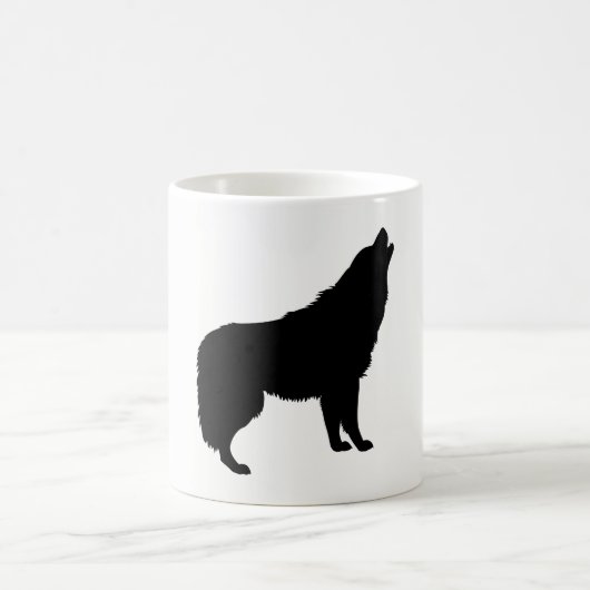Howling Wolf Silhouette Koffiemok (Center)