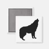 Howling Wolf Silhouette Magneet (Voorkant / Achterkant)