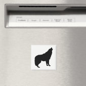 Howling Wolf Silhouette Magneet (Insitu (Vaatwasser))