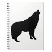 Howling Wolf Silhouette Notitieboek (Voorkant)