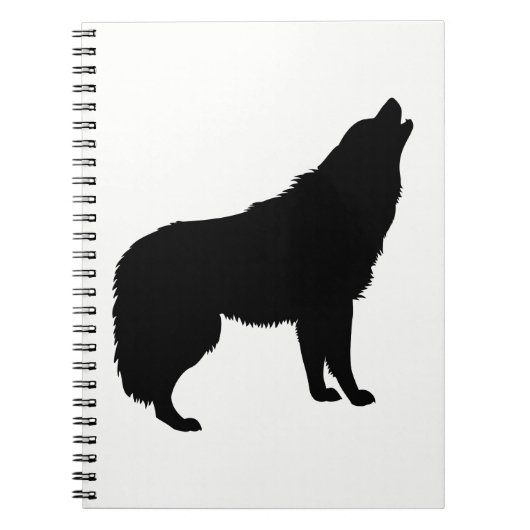 Howling Wolf Silhouette Notitieboek (Voorkant)