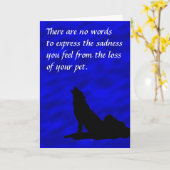 Howling Wolf Silhouette Sympathie voor verlies van Kaart (Gele Bloem)