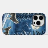 Howling Wolf Silhouette tegen de Maan Case-Mate iPhone Case (Achterkant (horizontaal))