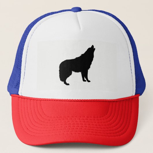 Howling Wolf Silhouette Trucker Pet (Voorkant)