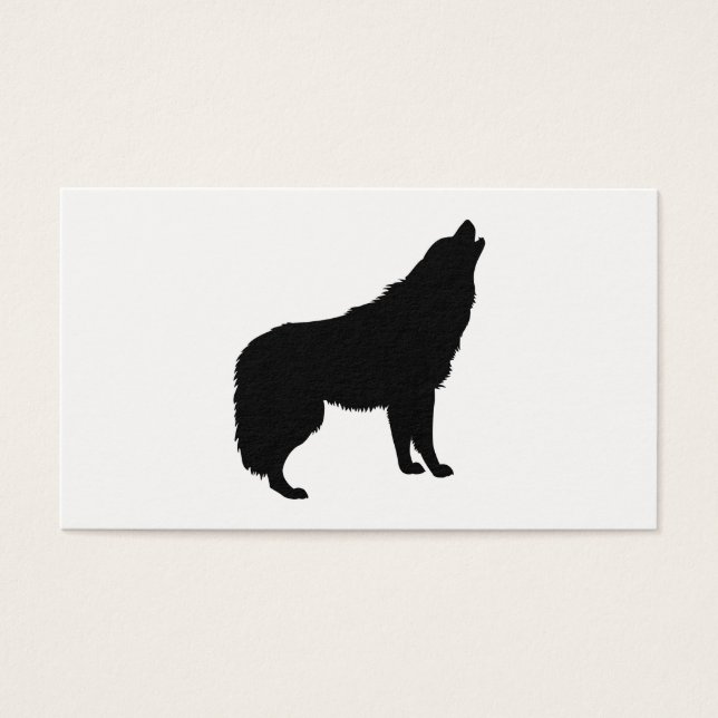 Howling Wolf Silhouette Visitekaartje (Voorkant)