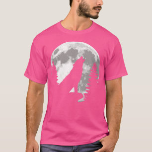 Howling Wolf Silhouette Volle Maan T-shirt