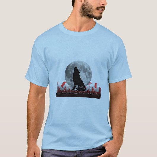 Howling Wolf Silhouette with Full Moon Graphic T-S T-shirt (Voorkant)