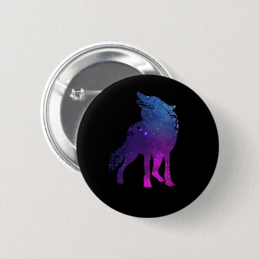 Howling Wolf Silhouette Wolves Forest Animal Ronde Button 5,7 Cm (Voorkant /achterkant)
